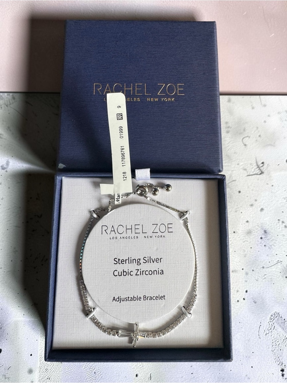 Rachel Zoe Silver Cubic Zirconia Adjustable Bracelet